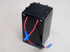 Das fertige gestellte Akkupack (alte Gehäuseform) für 6 oder 12 Volt.