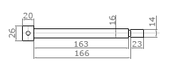 Die Maße der Seitenwagen–Achse.