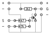 Platinenlayout von oben gesehen (Bestückungsseite).