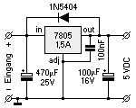 Der Schaltplan der <abbr>USB</abbr>–Ladeschaltung.