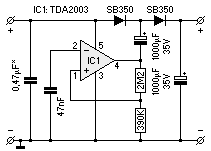 Die einfache Version der Spannungsverdopplung von 6 auf 12 Volt.