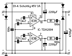 Die schwierigere Version der Spannungsverdopplung von 6 auf 12 Volt - der Schaltplan.